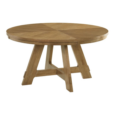 Table de salle à manger ronde en bois 54 po chêne brun