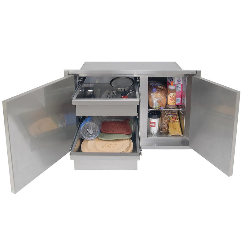 30" Low Profile Stainless Steel Dry Storage Cabinet