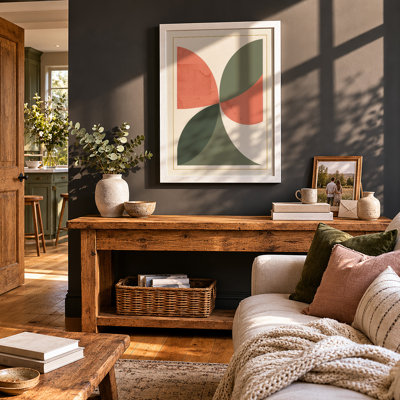 Pinwheel Geometry Mid-Century - Framed Print