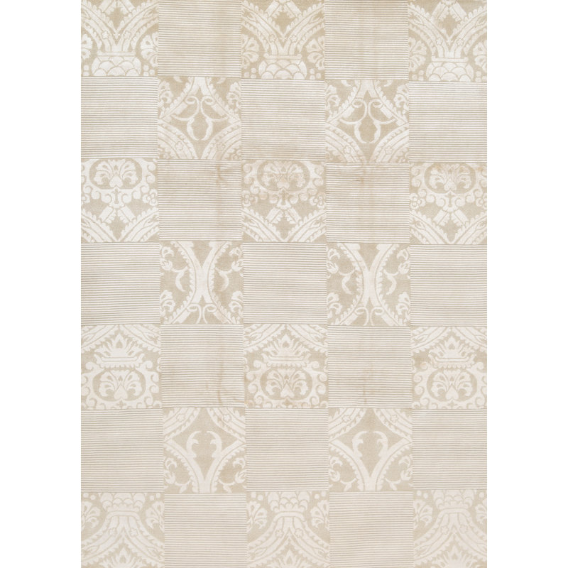 Tapis blanc de haute qualité noué à la main
