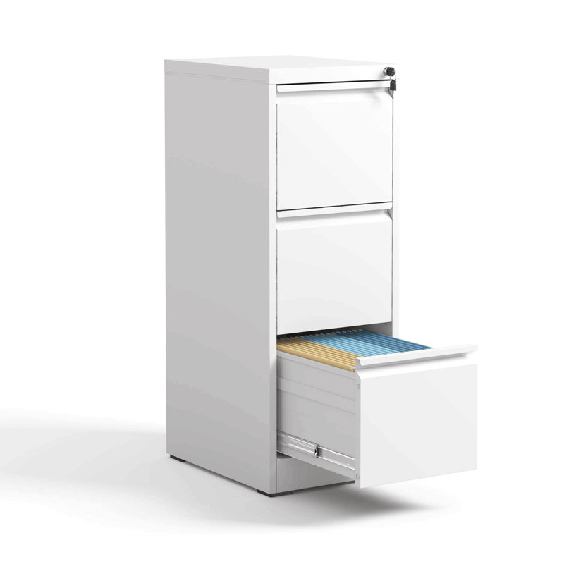 3 Drawer Metal Vertical File Cabinet With Lock Office Home Steel Vertical File Cabinet For A4 Legal/Letter Size