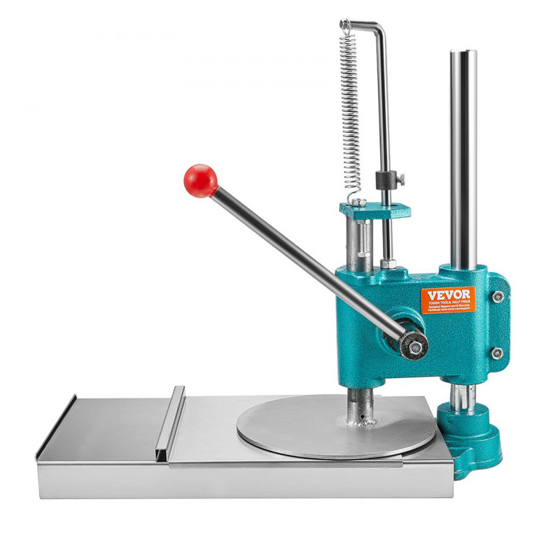 Manual Pizza Dough Press Machine, 9.5inch/24cm Household Pizza Pastry, Stainless Steel Pizza Presser, Commercial Chapati Sheet Pizza Crust Press Plate, Height Adjustable Pizza Forming Machine