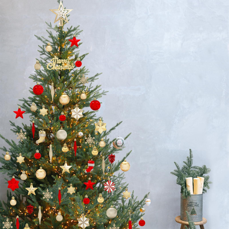 Ensemble de 70 ornements de Noël incassables - boules, décorations suspendues Merry Christmas