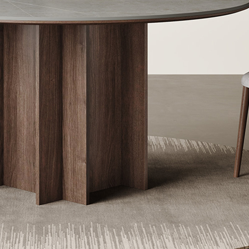 Sturdy Rock Plate Dining Table Sets., 29.53"H x 47.24"L x 47.24"W