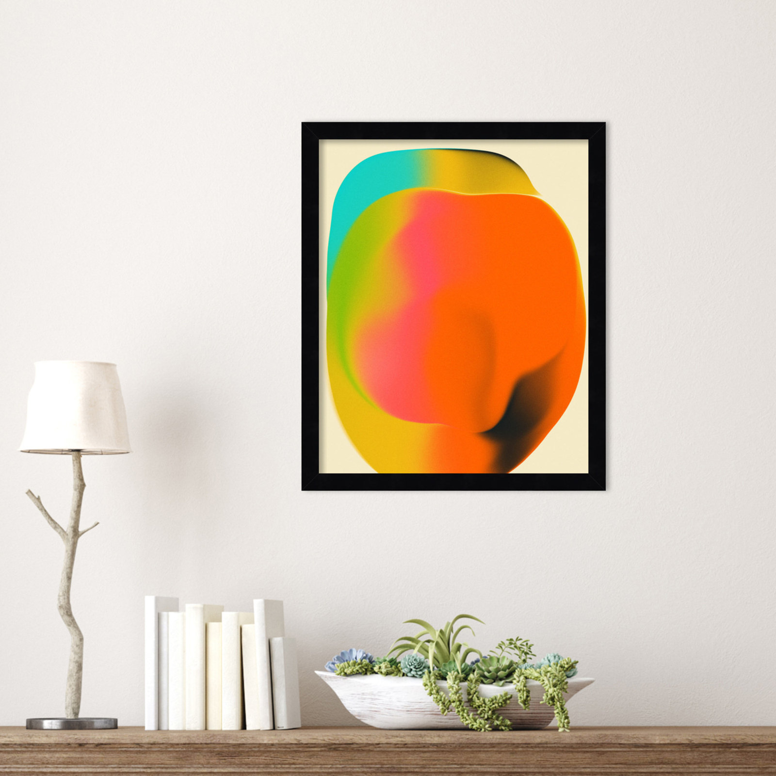 Smudge 2 by Jazzberry Blue, Black Framed, 17" H x 14" W