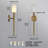 2 - Light Armed Alabaster Wall Sconce Light With Alabaster Shade (Set of 2)