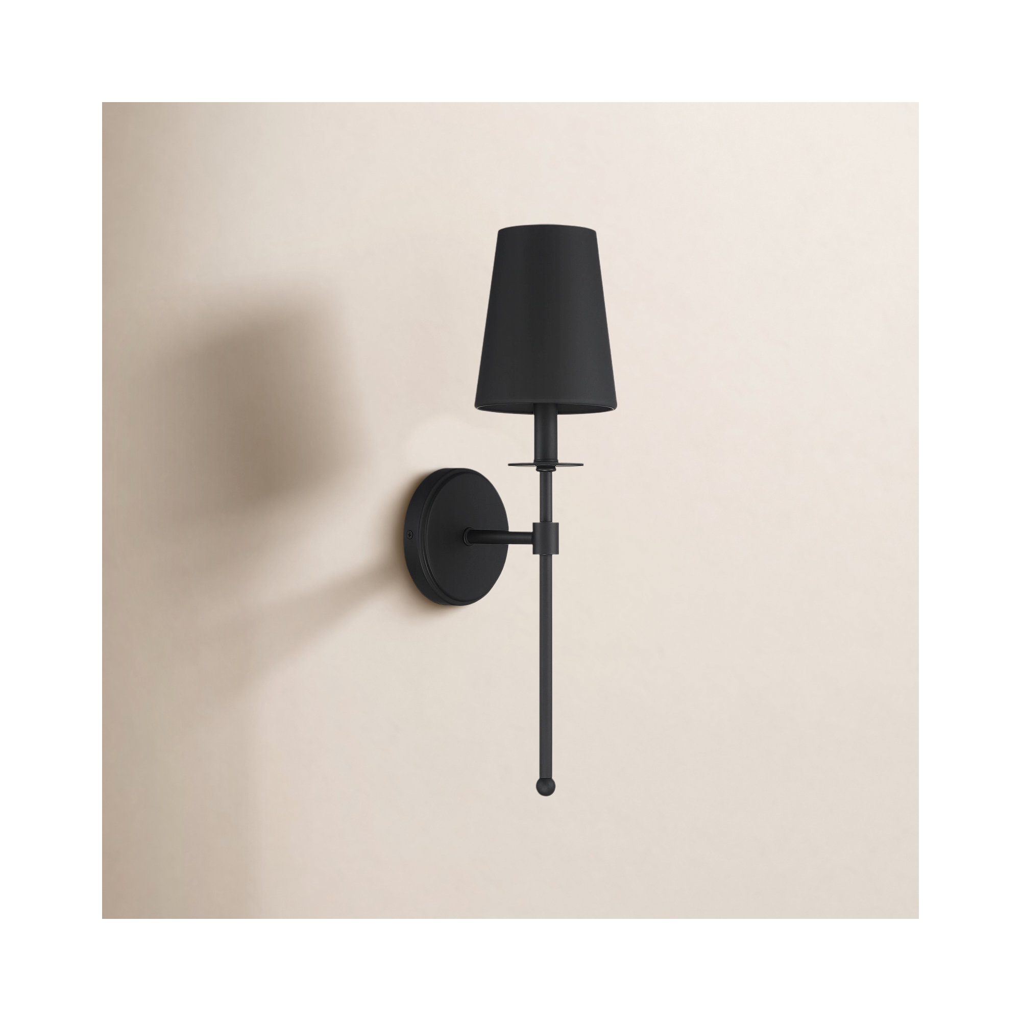 Reyka Single Light Dimmable Wall Sconces, Black, Black