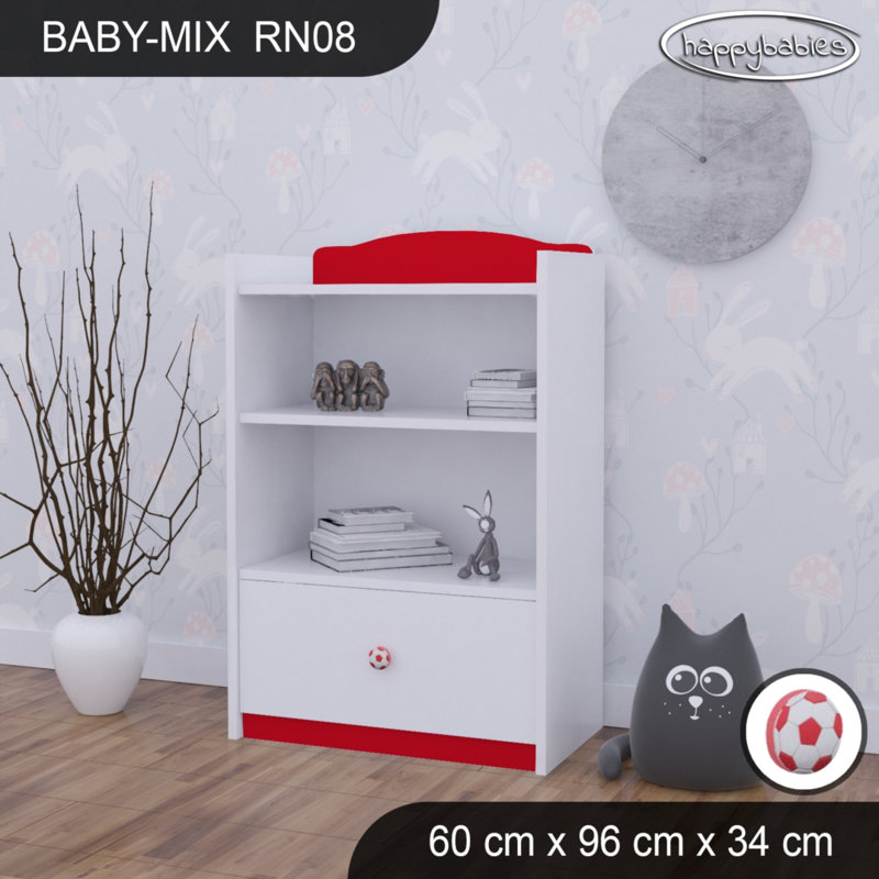 96cm H Kids Cube, White/Red/Red, 96cm H x 60cm W x 34cm D
