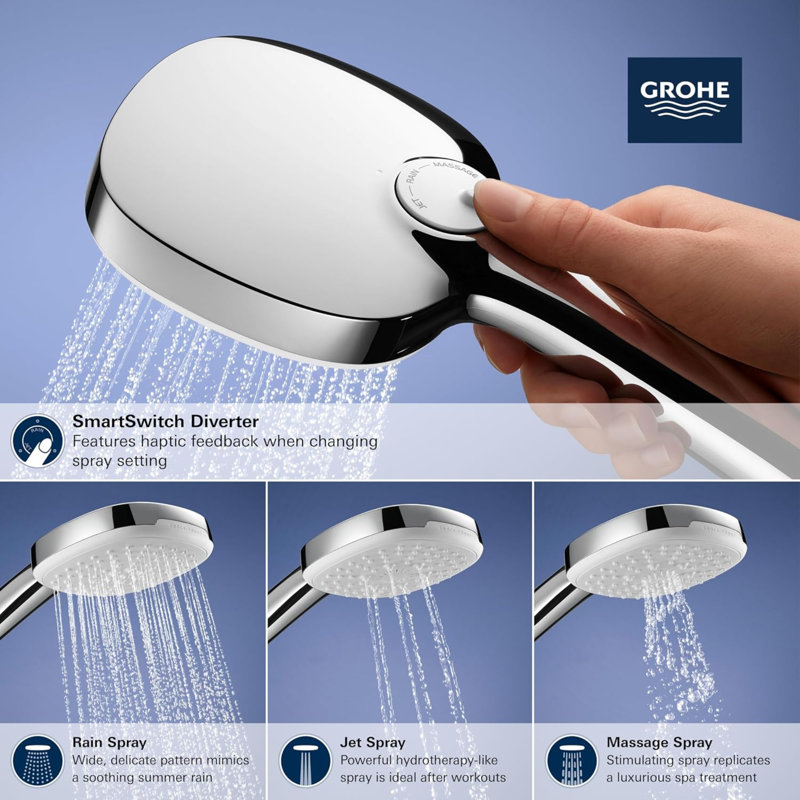 Tempesta 110 Square 2-Spray Hand Shower, Chrome