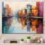 Orange Canal Abstract Reflections Bold, impression sur toile encadrée-1169944819-1169683320