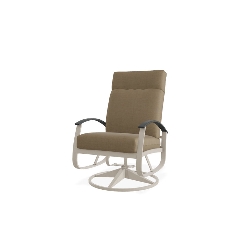 Belle Isle Outdoor Rocker Chair, Canvas Pacific Blue Sunbrella® Canvas, Gloss White, Classic Graphite P30