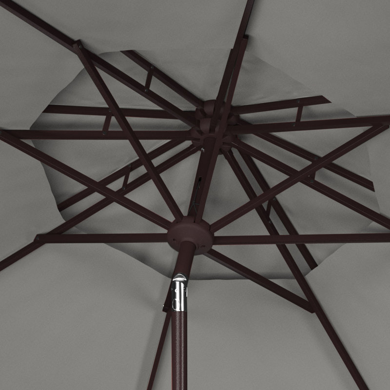 Parasol de marché 9 pi Teo, Gris / Blanc