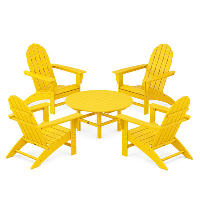 POLYWOOD Vineyard 5-Piece Adirondack Chair Conversation Set