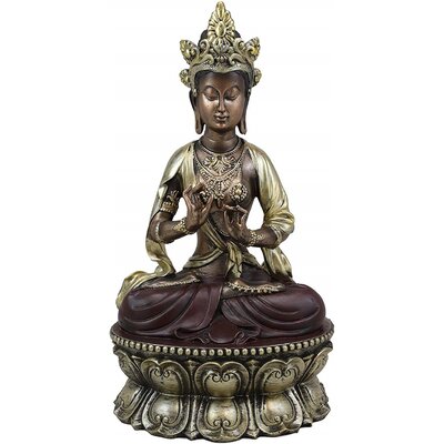 Pevely Chinese Qing Dynasty Bodhisattva Kuan Yin Buddha Guanyin Meditating on Golden Lotus Flower Throne Figurine -  World Menagerie, FD1E888794864BCCA8053A413823CD93