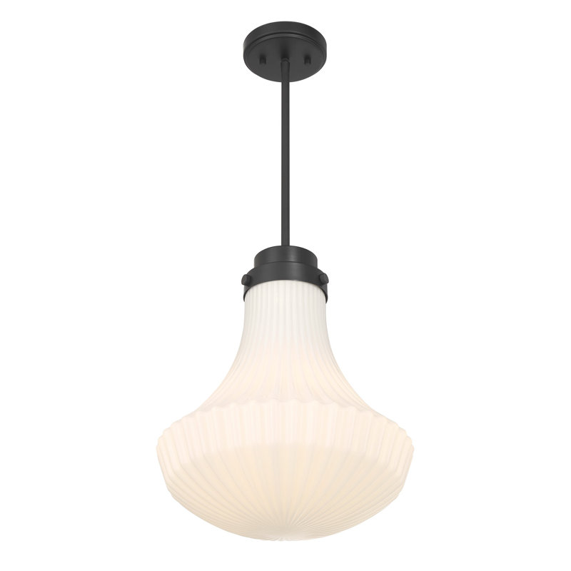 Bartlet 1-Light Pendant in Matte Black, Black