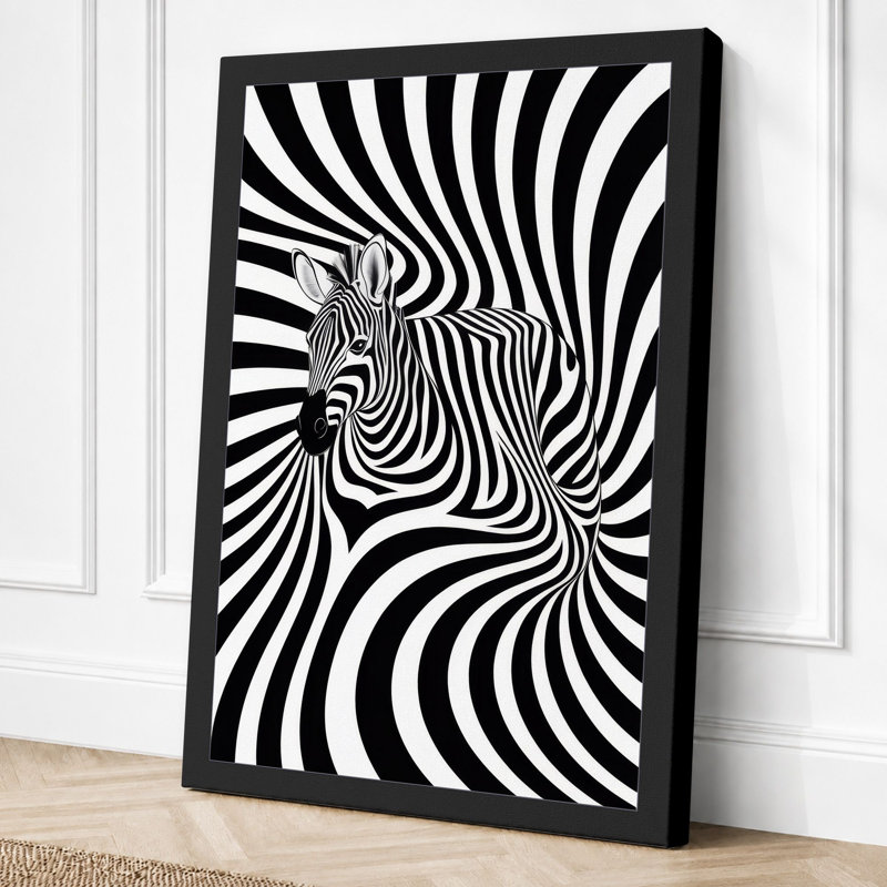 Zebra In Motion Abstract - Print, 30x20 - 76.2 x 50.8 cm, Black Border