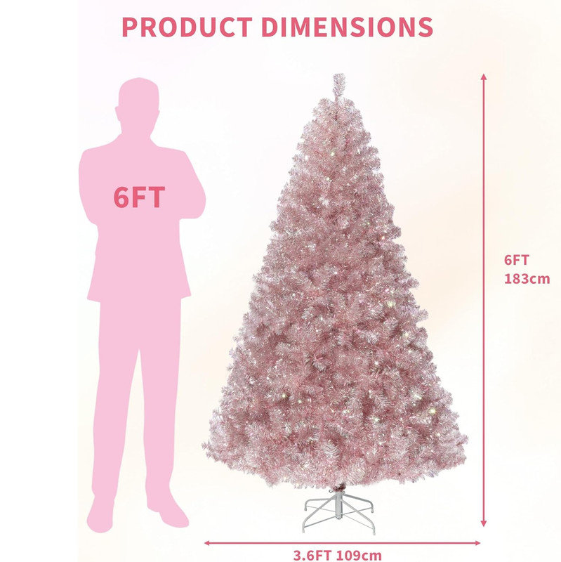 Christmas Tree, Artificial Pencil Christmas Tree with Sturdy Metal Stand & Realistic Branch Tips, Slim Skinny Xmas Holiday Decoration for Halloween, Home, Office