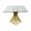 Hakon Glass Top Metal Base Dining Table-1049923426