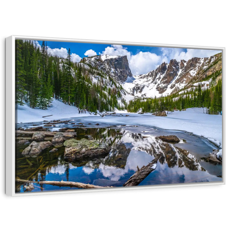 Dream Lake In Rocky Mountain, 31" X 21", Floating Frame White
