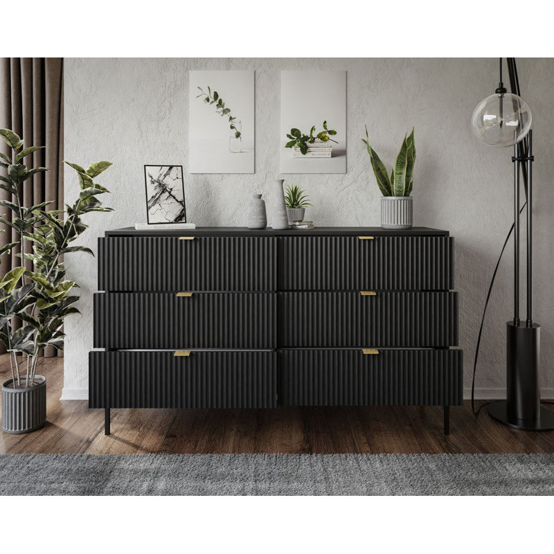 Aniyha Metal Rectangle Storage Unit Accent Chest, Black