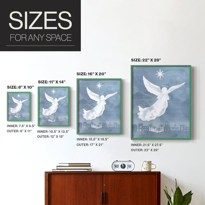 Star of Bethlehem Collection B Framed Print - Solid Wood, 30" H x 24" W, Green