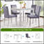 Ensemble de table de salle à manger 5 pièces en bois avec table carrée et 4 chaises rembourrées, décor en cristal pour une salle à manger élégante