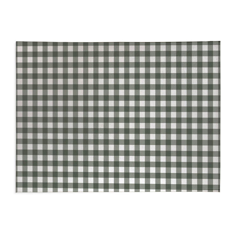Proper Gingham Kitchen Mat, Rectangle 2' x 3', Green