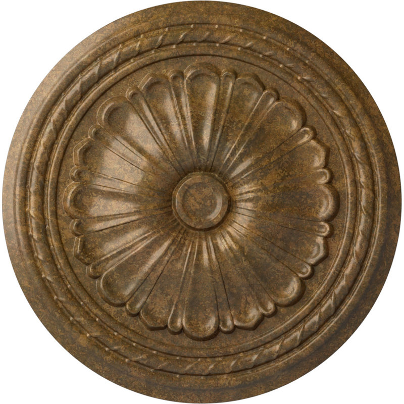 Endurathane Richmond Ceiling Medallion, 18"OD x 1 3/8"P (Fits Canopies up to 2 5/8"), Hand-Painted Steel Gray Finish