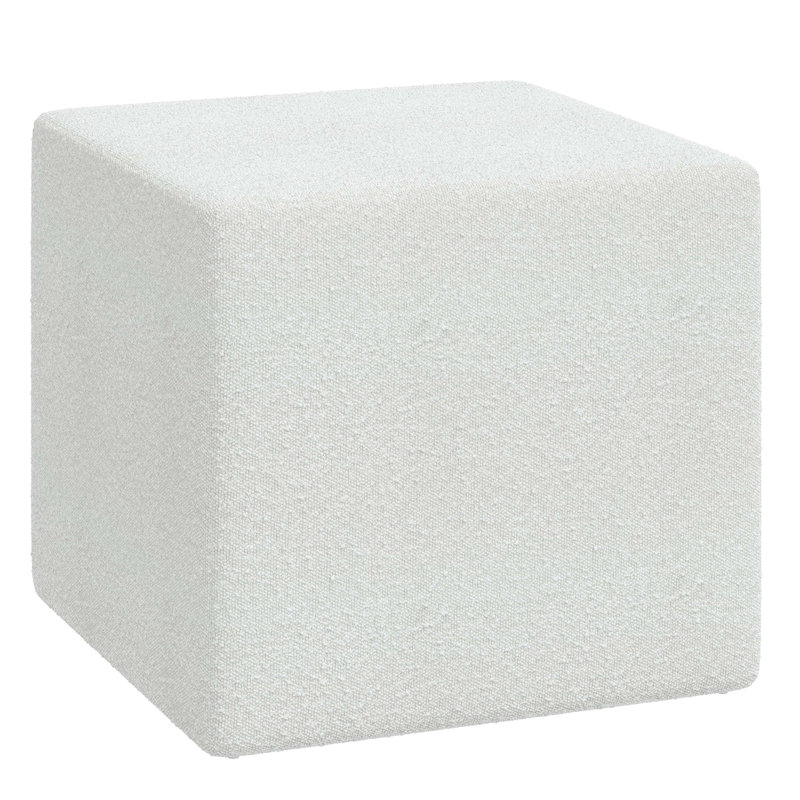 Bence Upholstered Ottoman, Classic Ivory Boucle