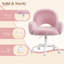 Mignon fauteuil de coiffeuse à dossier rond creux - Fauteuil de maquillage pivotant et réglable pour chambre à coucher, bureau de coiffeuse et bureau à domicile-130088634