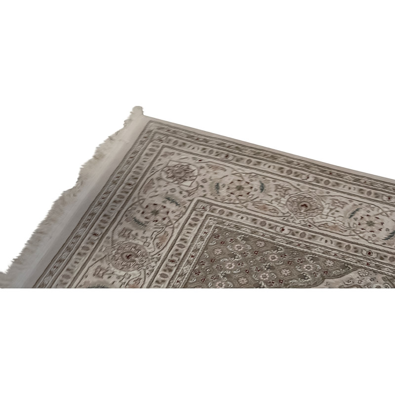 Tapis gris clair / gris foncé de haute qualité noué à la main