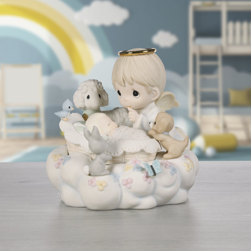 Precious Moments Baby with Angel and Animals Figurine 4.73 Inch