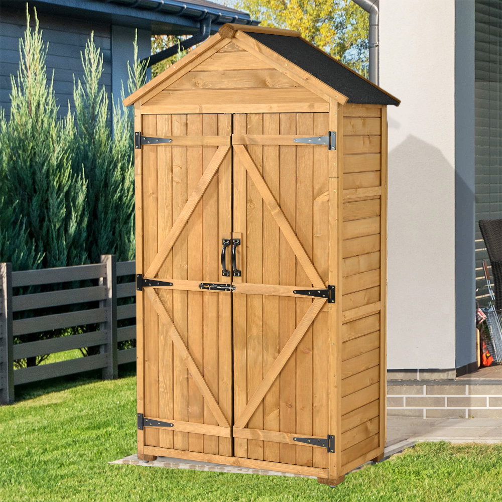 iYofe 5.8 x 3 FT Outdoor Storage Cabinet, Wood Garden Shed, Outside ...