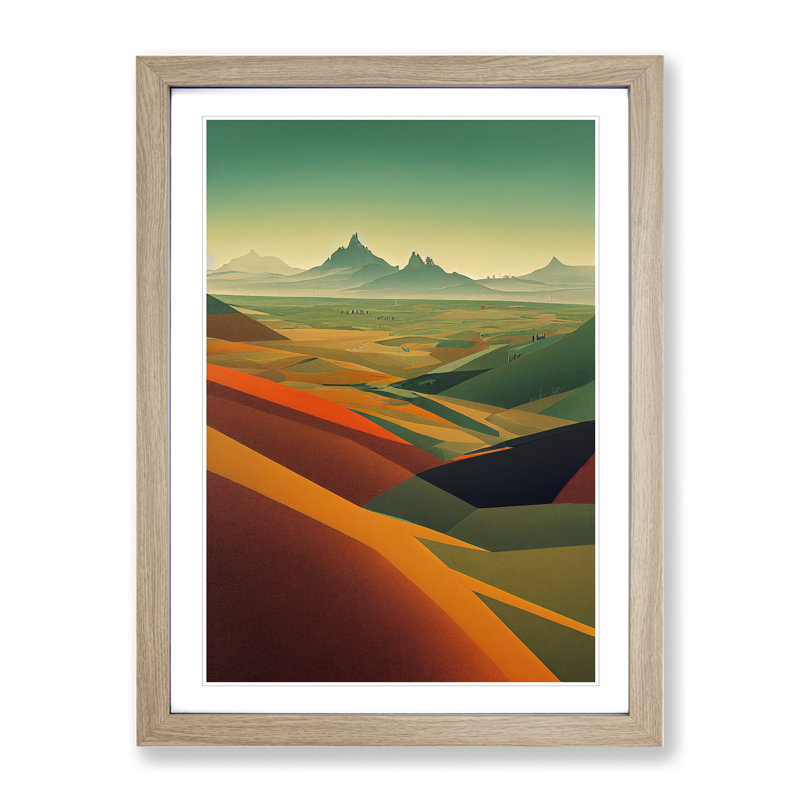 Brilliant Mountain Landscape - Wall Art, 34cm H x 25cm W x 2cm D, Oak