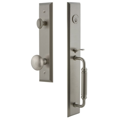 Fifth Avenue Handleset with Single Cylinder Deadbolt and Door Knob and Rosette