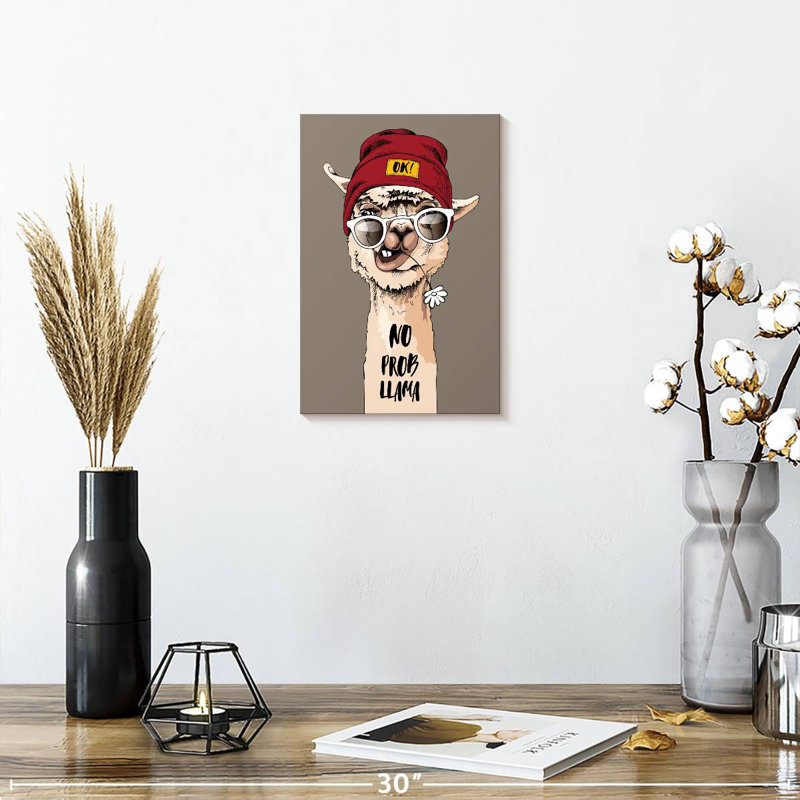 Tergel Hipster Llama, 12" H x 8" W
