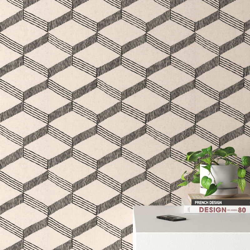 Aislin Geometric Double Roll, Beige/Black