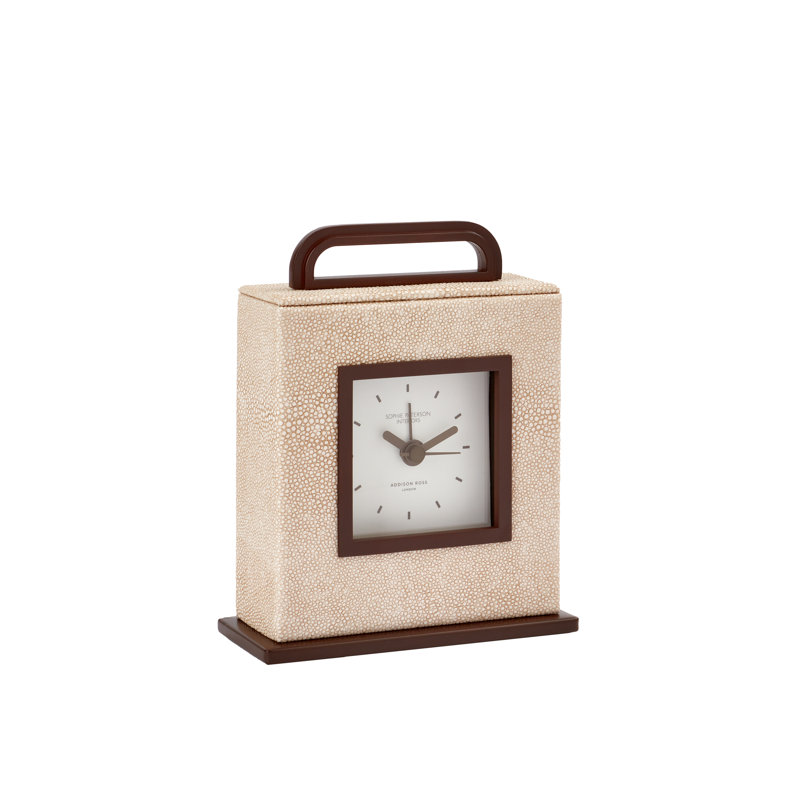 Electric Clock, Cream/Brown/White