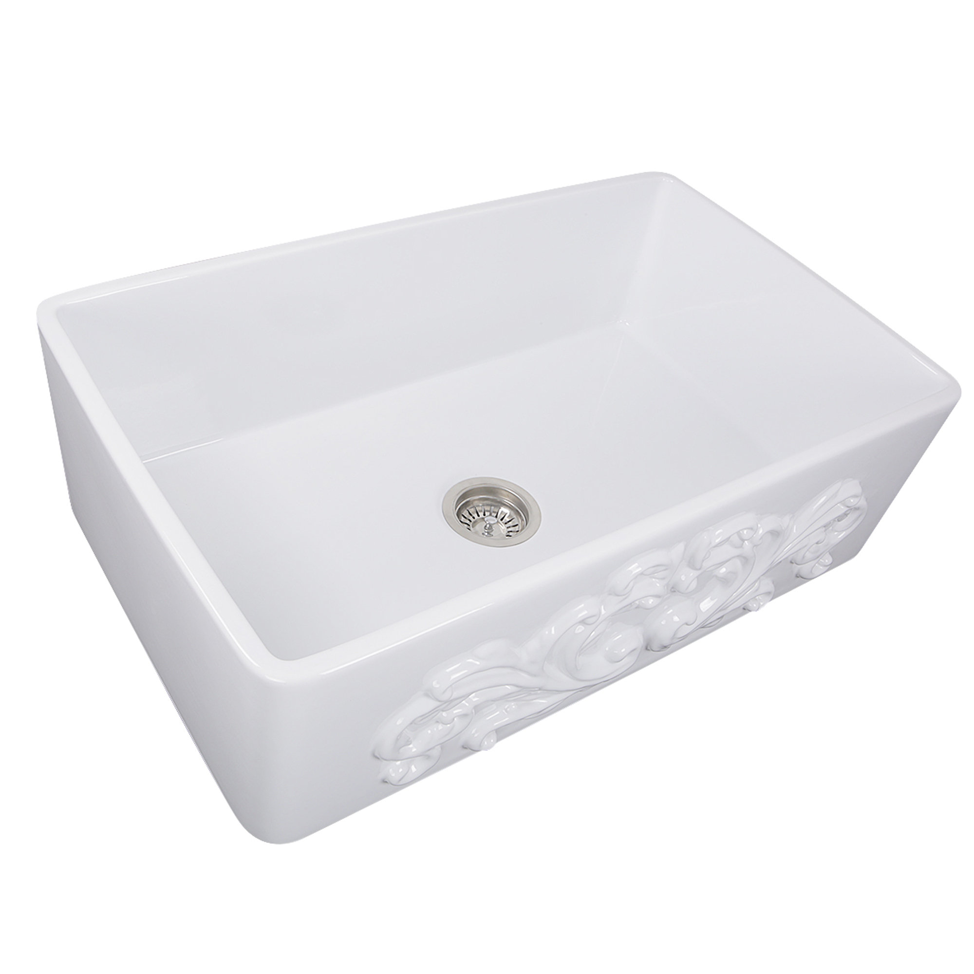 Vineyard Fireclay 33" L x 20" W Farmhouse Kitchen Sink, White