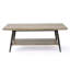 Table basse de salon en panneau de fibres à densité moyenne gris ardoise avec finition en bois et rangement à deux niveaux, 43,25 po x 23,5 po