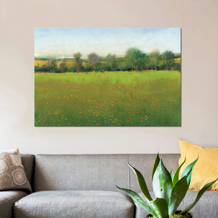 « verdoyants », reproduction sur toile, H 26 po x l 40 po x P 1,5 po, Toile tendue, Pas de tapis