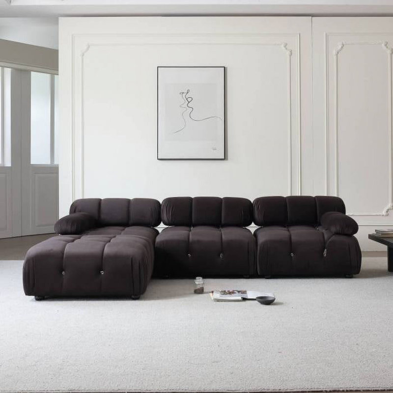 Canapé modulaire Chucho, Velours noir