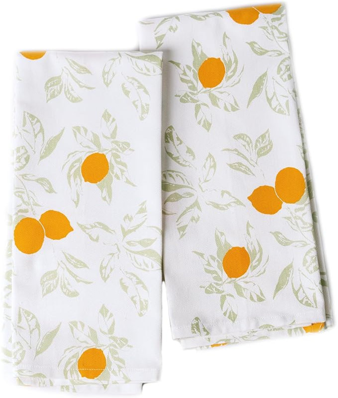 Essuie-tout 100% coton, 18 x 28 pouces, essuie-tout à imprimé citron, essuie-mains