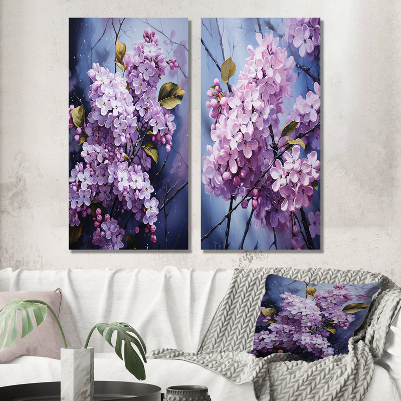 Berceuse Essential Lilacs - ensemble de 2 impressions de lilas, H 28 po x l 24 po