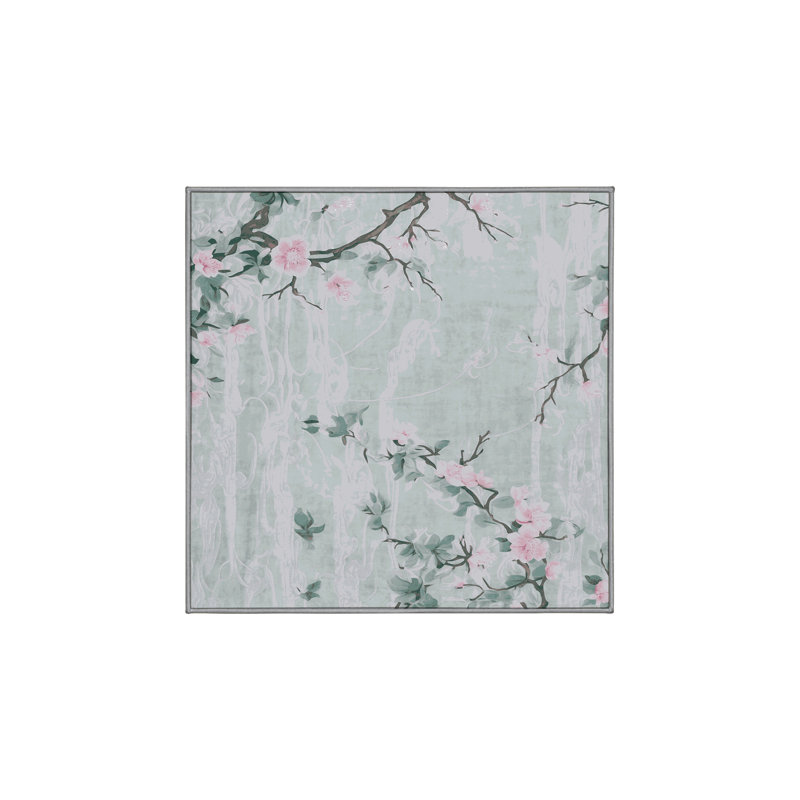 Tapis gris soyeux et moelleux, Carré 5 pi