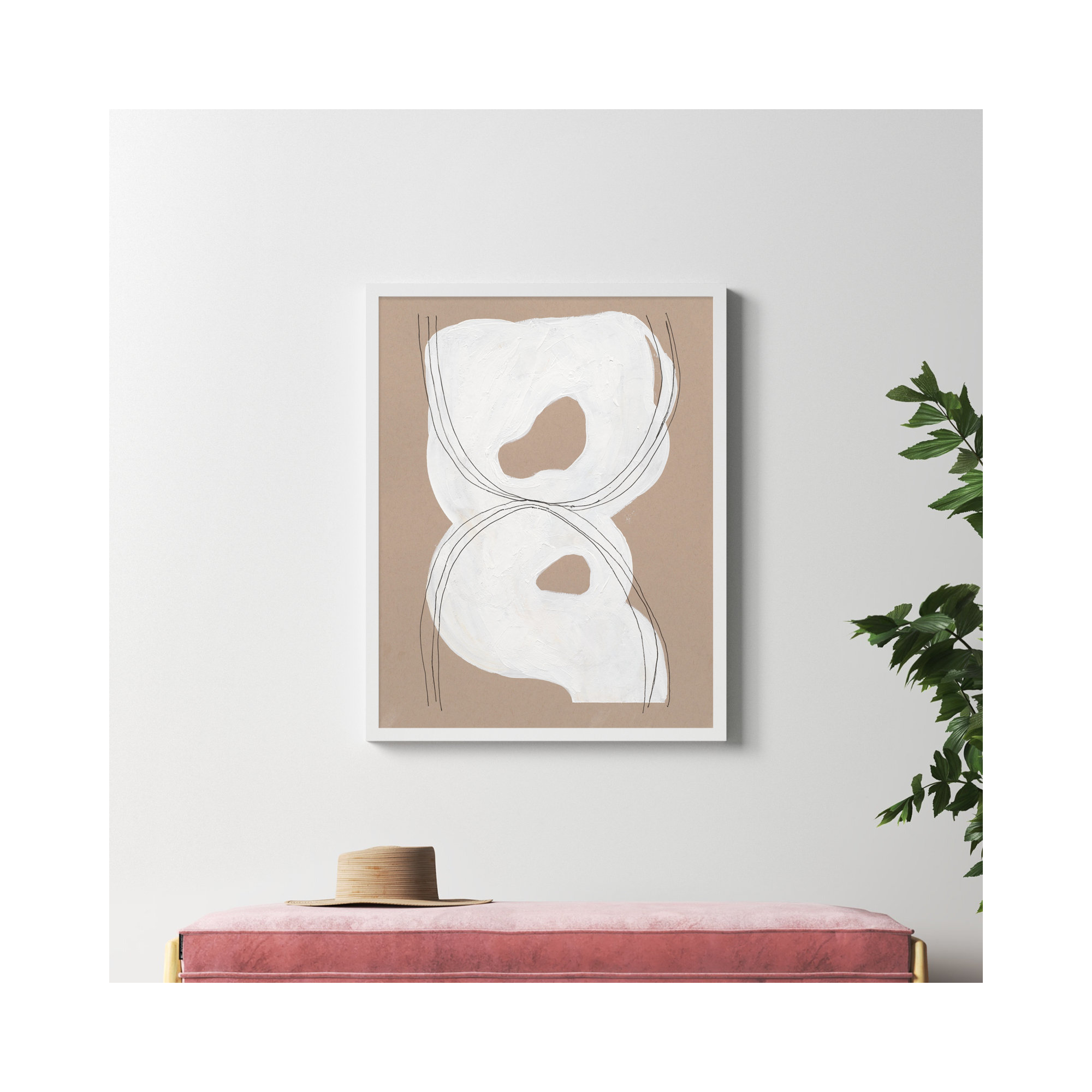 Free Form 1 by Andrea Stokes, White, 38" H x 30" W x 1.25" D