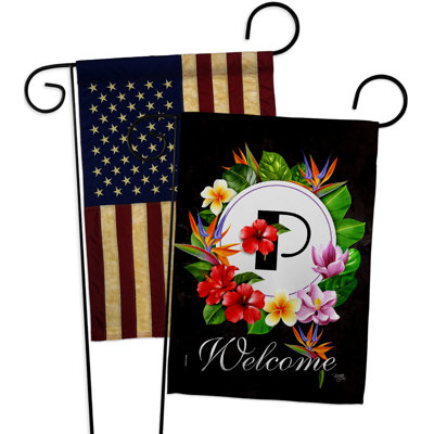 Drapeau de jardin tropical en polyester 18 x 13 po à 2 côtés Tropical Z