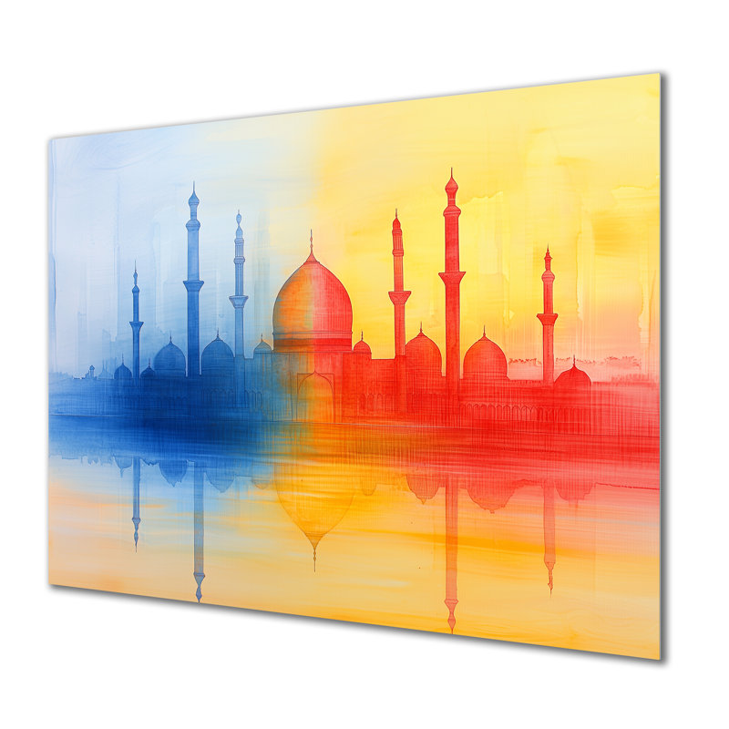 Mosquées au lever du soleil, Istanbul I - décor en métal, impression traditionnelle, H 30 po x l 40 po x P 0,84 po
