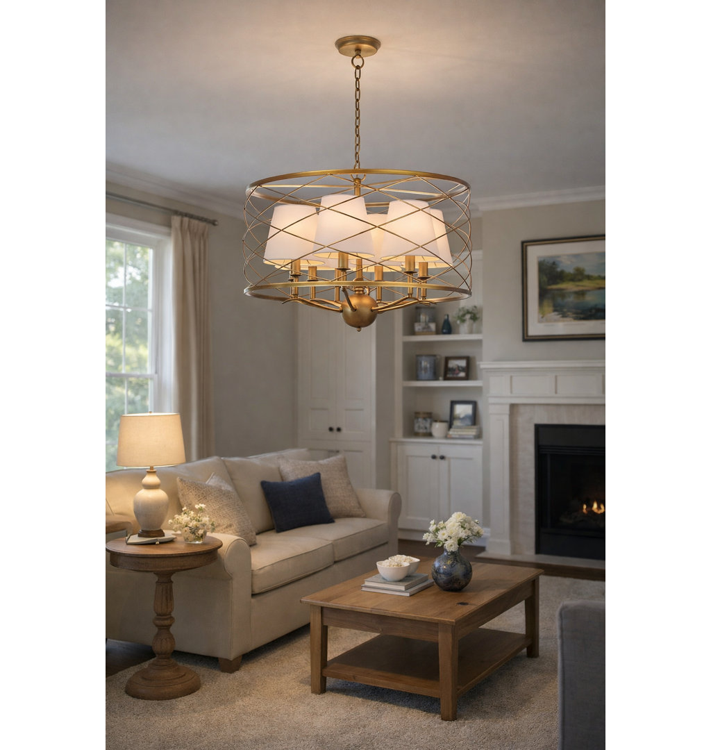 Haltwhistle 6 - Light Dimmable Drum Chandelier Mercer41