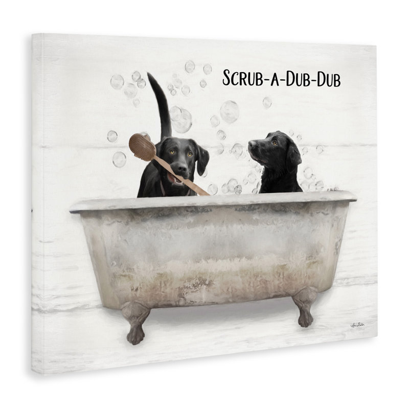 «Scrub a Dub» par Lori Deiter - impression d'art graphique, H 16 po x l 20 po